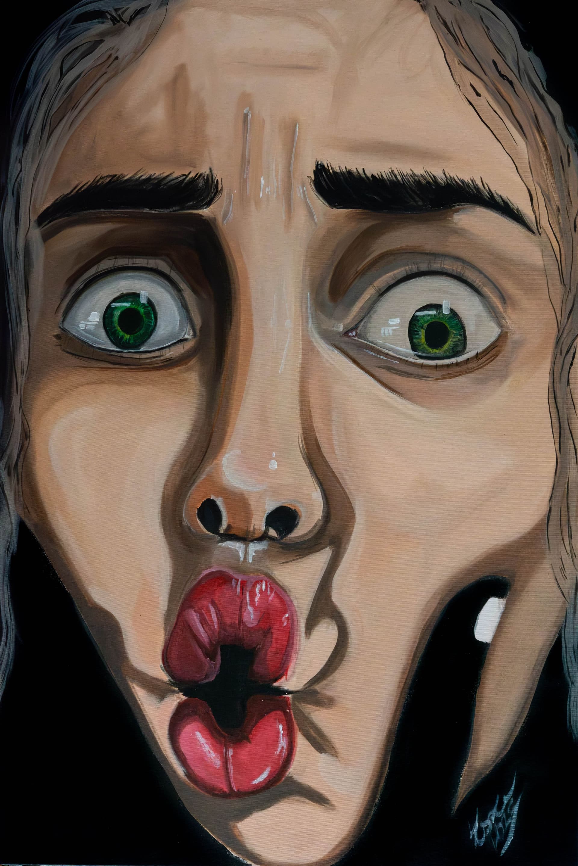 A kiszolgáltatott — Zsoze festménye, akril vásznon